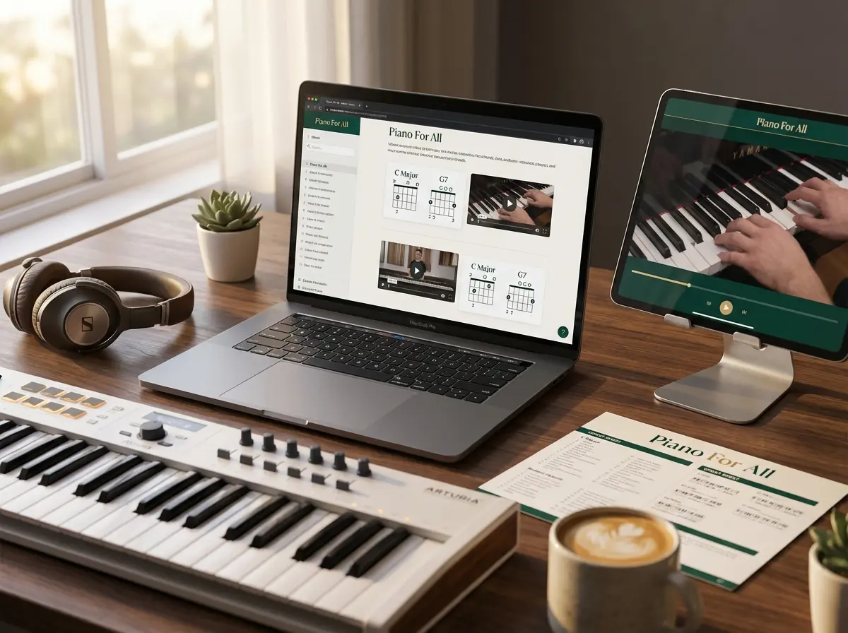 Piano For All Course Suite on a Desk