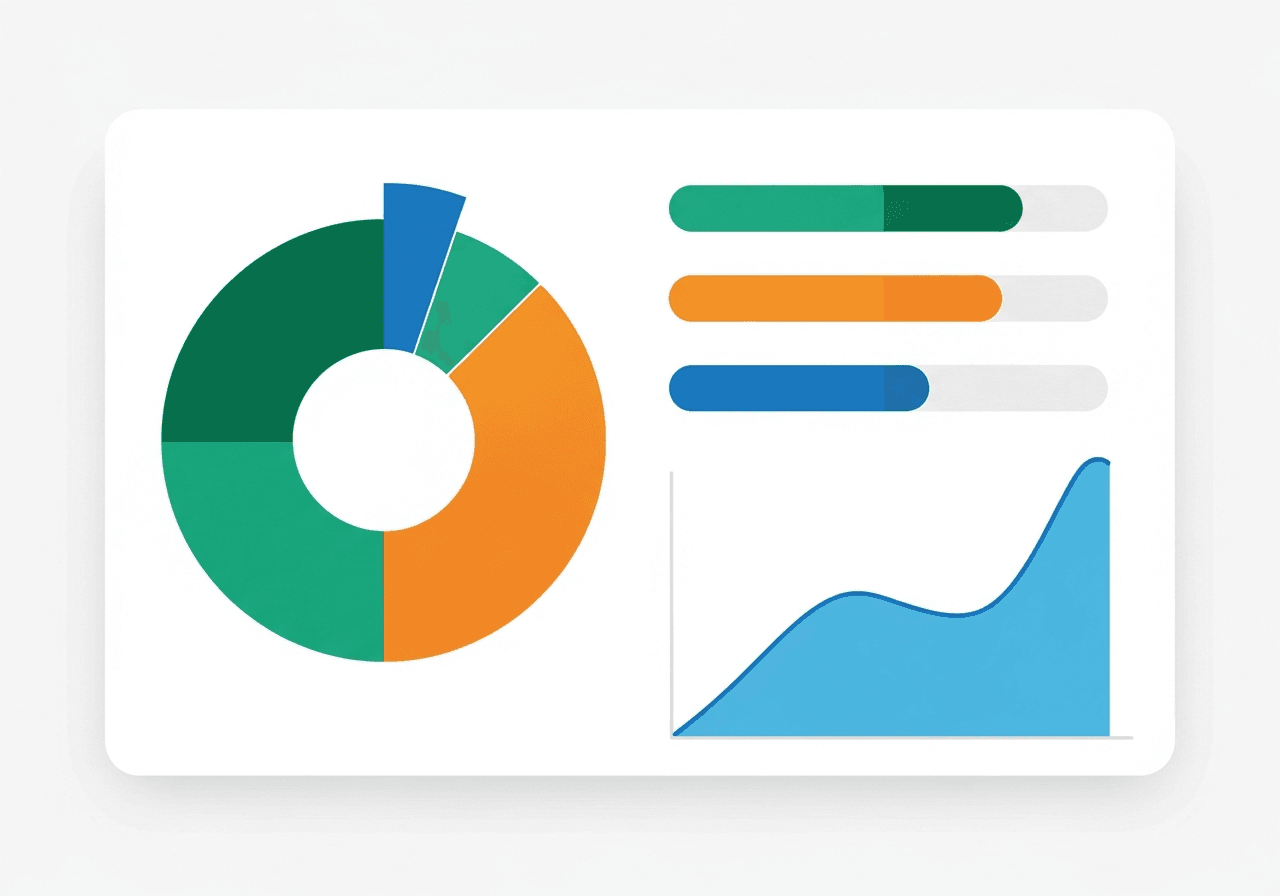 Google Sheets budget dashboard with charts and spending categories